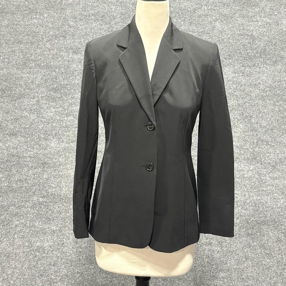 INC International Concepts Blazer Womens 4P Black Petite Two Button Jacket
